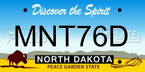 MNT76D North Dakota License Plate