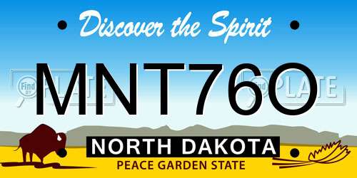MNT76O North Dakota License Plate