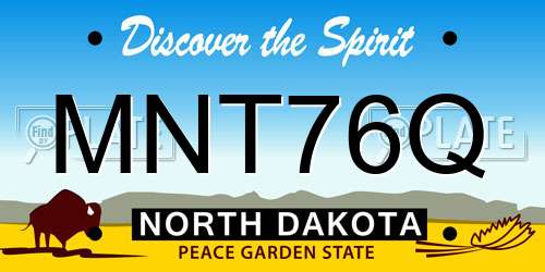 MNT76Q North Dakota License Plate