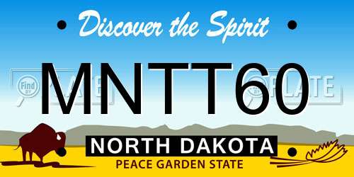 MNTT60 North Dakota License Plate
