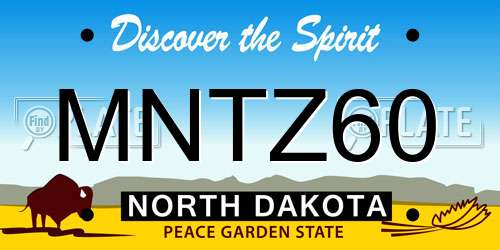 MNTZ60 North Dakota License Plate
