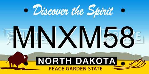 MNXM58 North Dakota License Plate