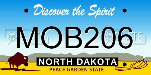 MOB206 North Dakota License Plate