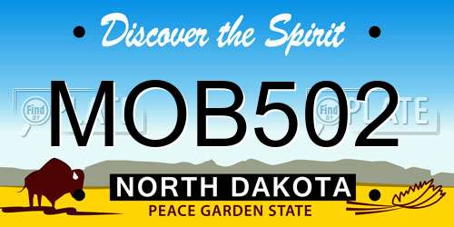 MOB502 North Dakota License Plate
