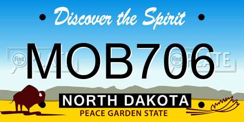 MOB706 North Dakota License Plate