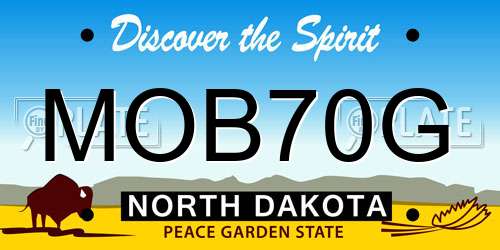 MOB70G North Dakota License Plate