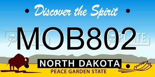 MOB802 North Dakota License Plate