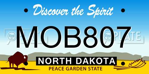 MOB807 North Dakota License Plate