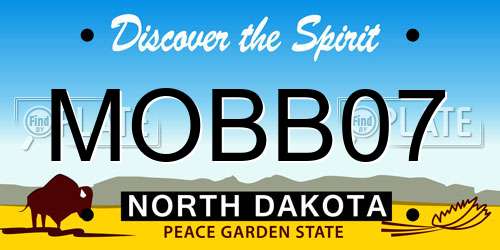 MOBB07 North Dakota License Plate