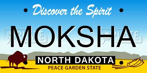 MOKSHA North Dakota License Plate