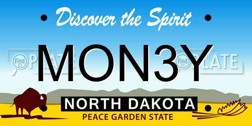 MON3Y North Dakota License Plate