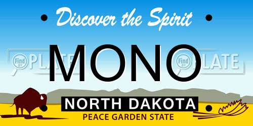 MONO North Dakota License Plate