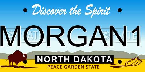 MORGAN1 North Dakota License Plate