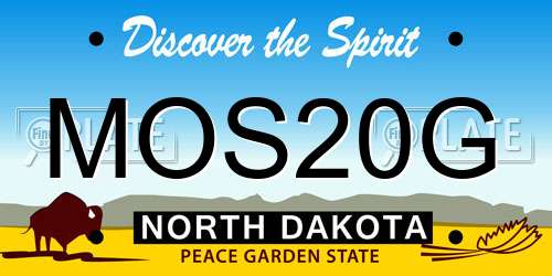 MOS20G North Dakota License Plate