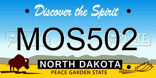 MOS502 North Dakota License Plate