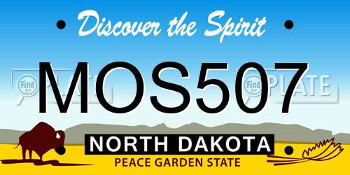 MOS507 North Dakota License Plate