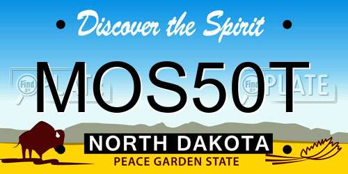 MOS50T North Dakota License Plate