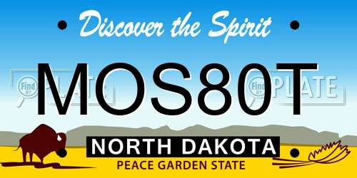 MOS80T North Dakota License Plate