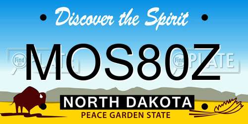 MOS80Z North Dakota License Plate