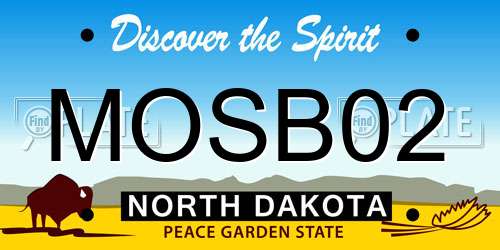 MOSB02 North Dakota License Plate