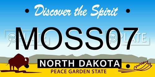 MOSS07 North Dakota License Plate