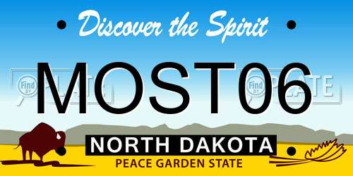 MOST06 North Dakota License Plate