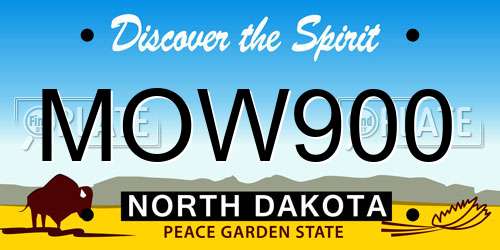 MOW900 North Dakota License Plate