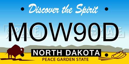 MOW90D North Dakota License Plate