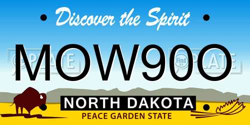 MOW90O North Dakota License Plate