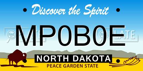 MP0B0E North Dakota License Plate