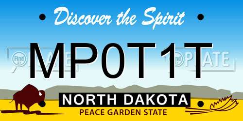 MP0T1T North Dakota License Plate