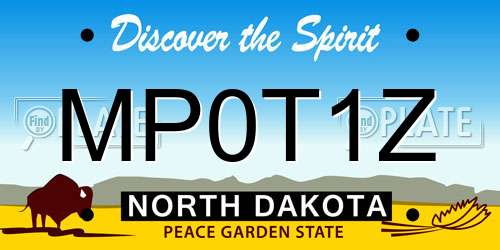 MP0T1Z North Dakota License Plate