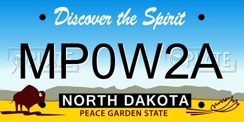 MP0W2A North Dakota License Plate