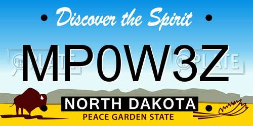 MP0W3Z North Dakota License Plate