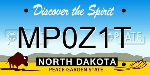 MP0Z1T North Dakota License Plate