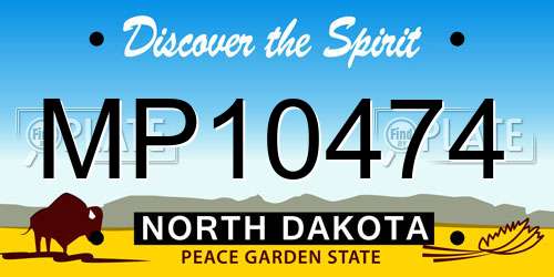 MP10474 North Dakota License Plate