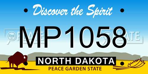MP1058 North Dakota License Plate