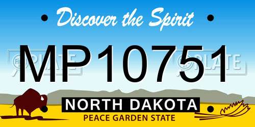 MP10751 North Dakota License Plate