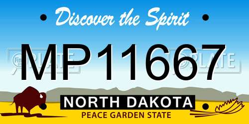 MP11667 North Dakota License Plate