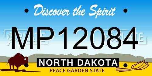 MP12084 North Dakota License Plate