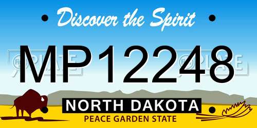 MP12248 North Dakota License Plate