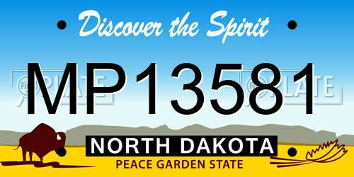 MP13581 North Dakota License Plate