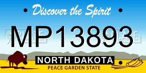 MP13893 North Dakota License Plate