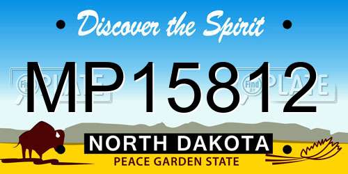 MP15812 North Dakota License Plate