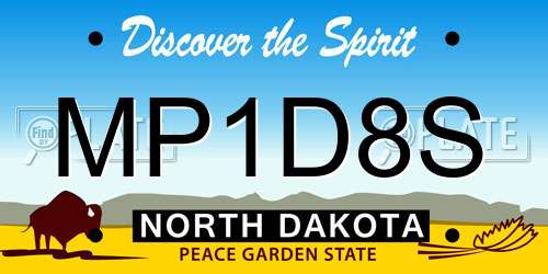 MP1D8S North Dakota License Plate