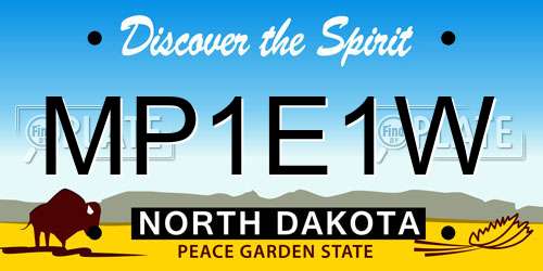 MP1E1W North Dakota License Plate