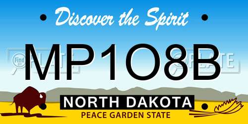 MP1O8B North Dakota License Plate