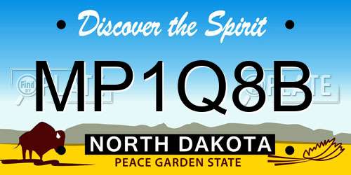 MP1Q8B North Dakota License Plate