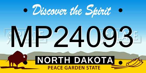 MP24093 North Dakota License Plate