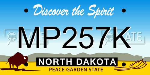 MP257K North Dakota License Plate